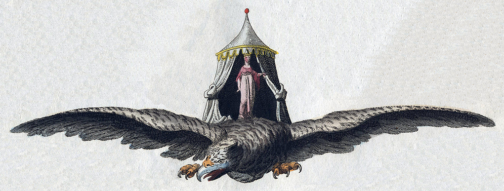 the mythical roc, a bird of immense size.